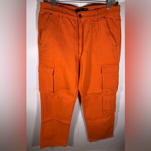 Urban identity orange denim cargo pants